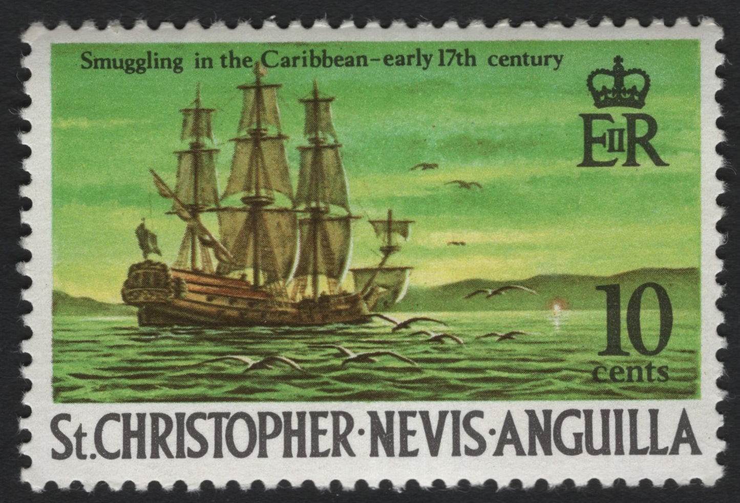 SCG8712 - St. Christopher–Nevis–Anguilla 1960s “Smuggling in the Caribbean – Early 17th Century” (10c)