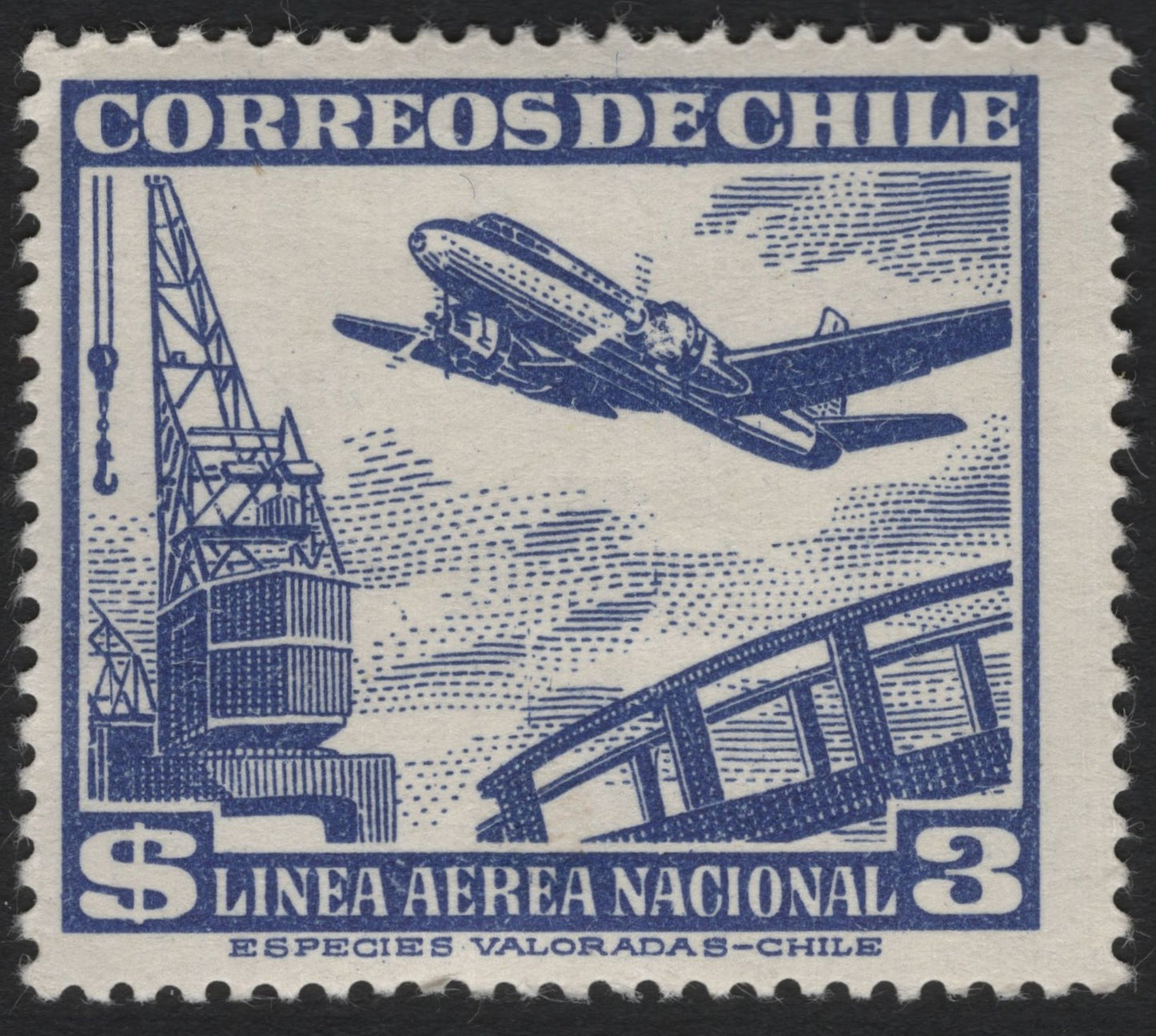 SCG8204 - Chile 1952 – National Airline Airmail ($3)