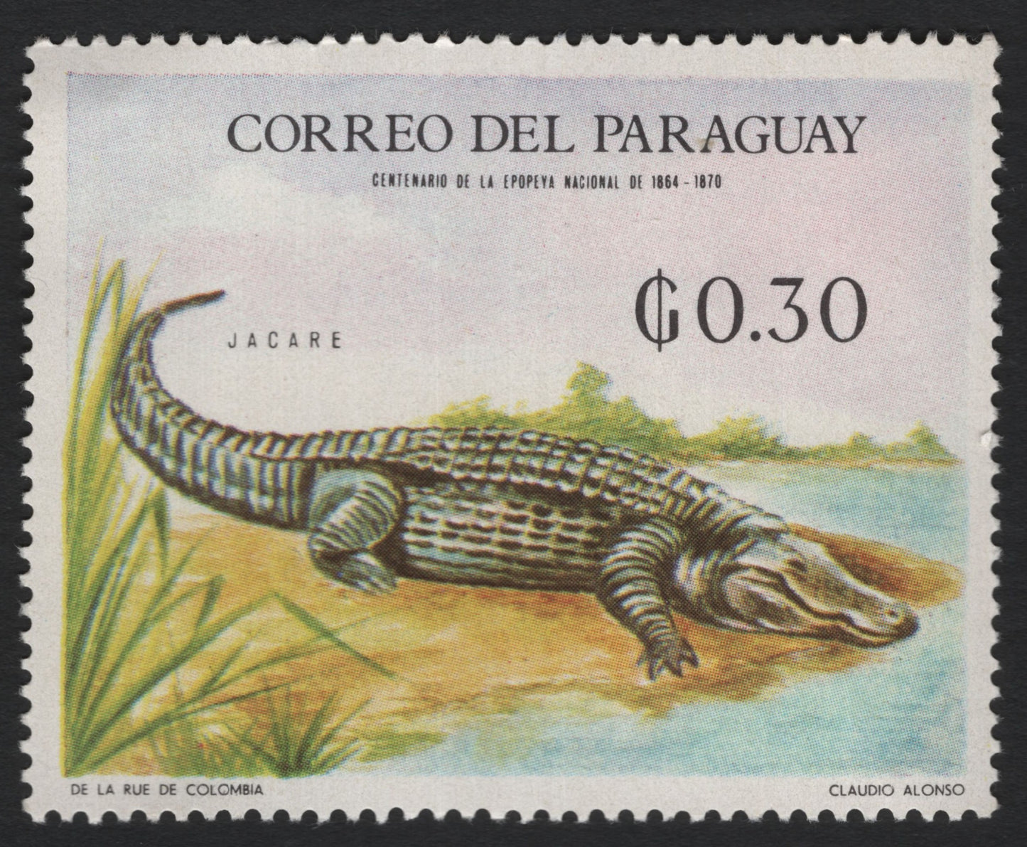 SCG6542 - Paraguay 0.30₲ “Jacaré” – Centenary of the National Epic (1864–1870)