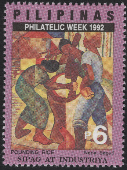 SCG7276 - Philippines 1992 Philatelic Week – “Pounding Rice” & “Fish Vendors”
