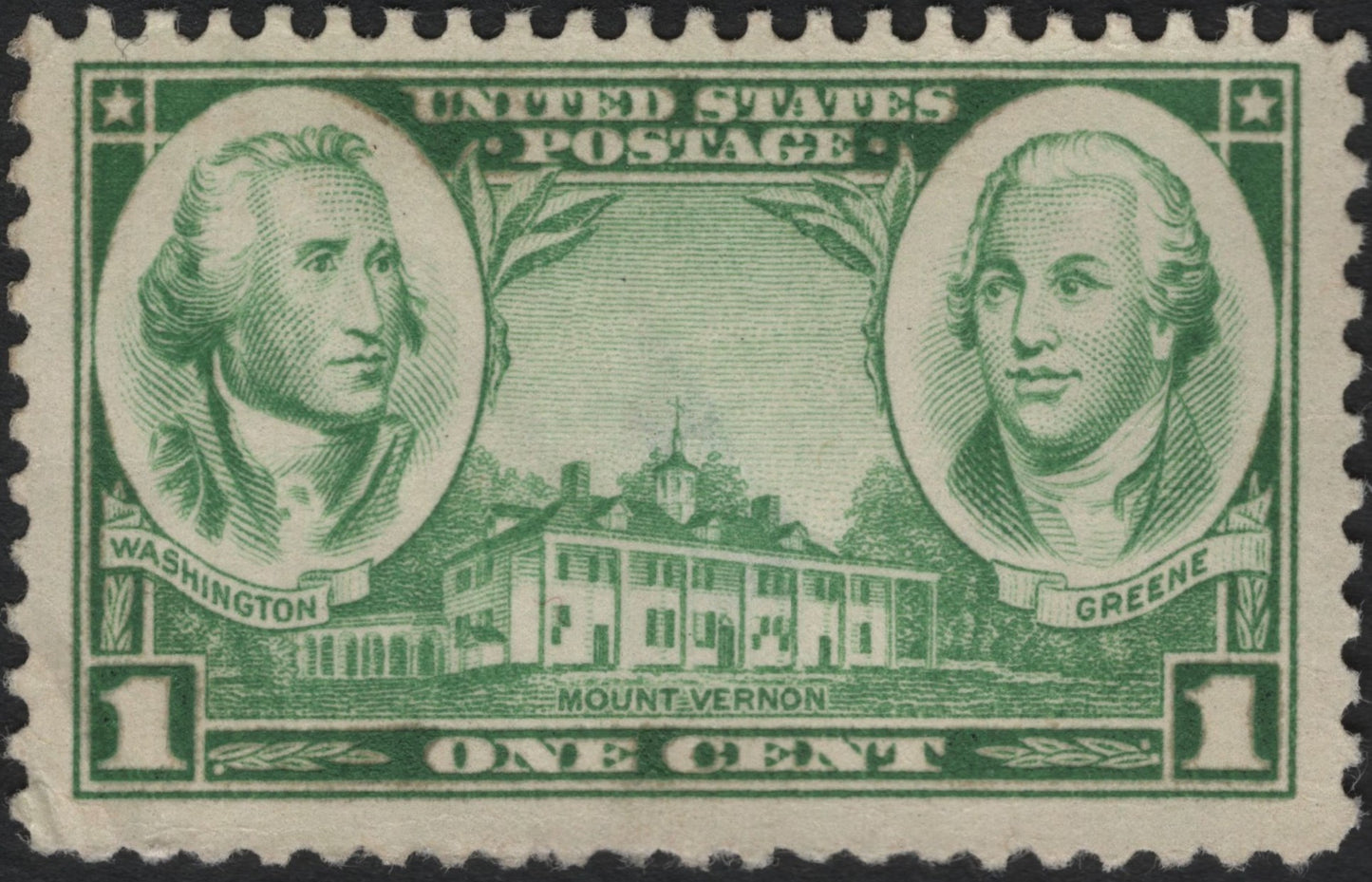 SCG9579 - United States 1937 “Washington & Greene – Mount Vernon” 1¢ Stamp