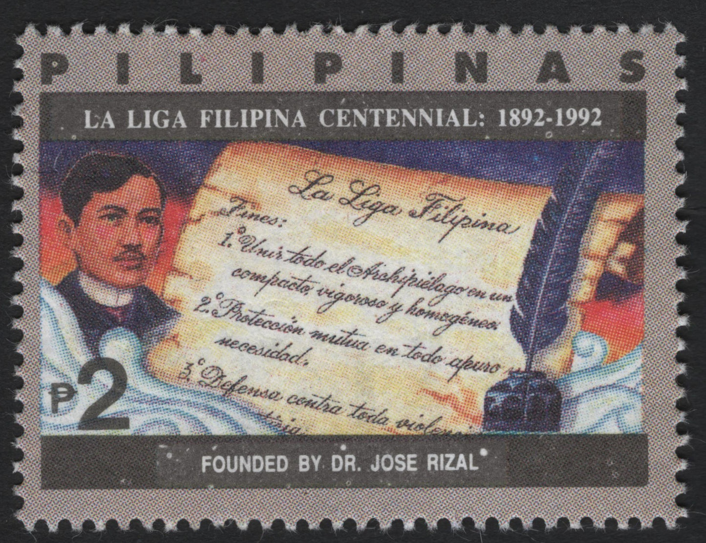 SCG8704 - Centennial of La Liga Filipina – Dr. José Rizal (1892–1992)