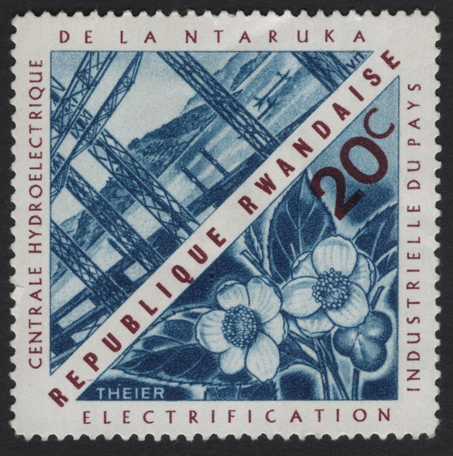 SCG8238 - Rwanda 1968 – Ntaruka Hydroelectric Plant (20 Centimes)