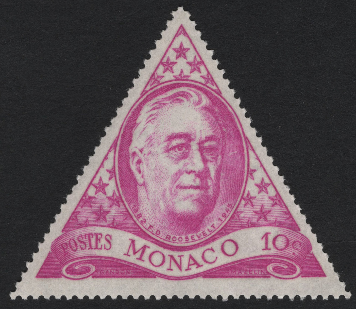 SCG8223 - Monaco 1947 – Franklin D. Roosevelt Memorial (10 Francs, Magenta)