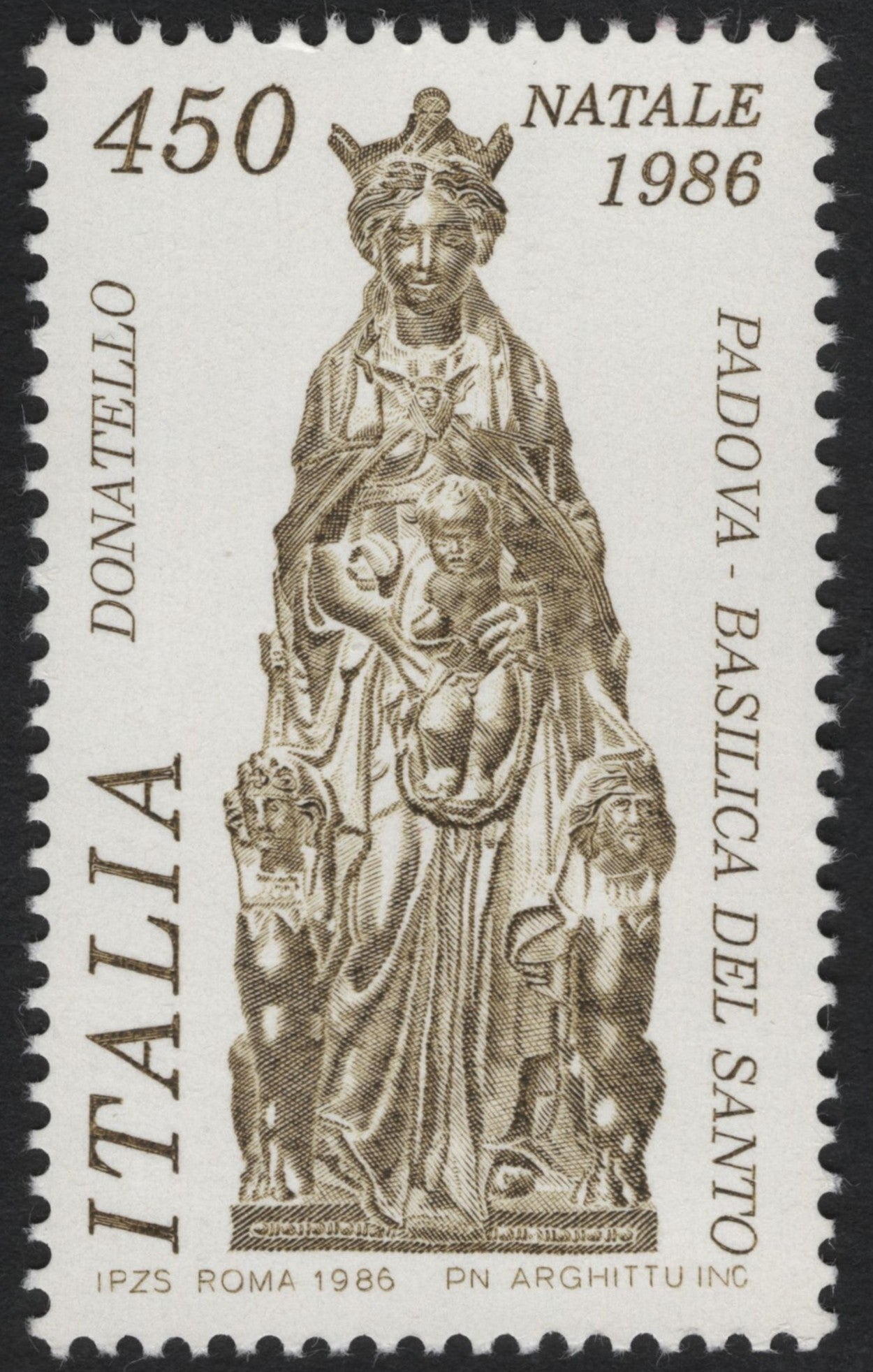 SCG6571 - Italy 1986 Christmas Stamp – Donatello’s Madonna and Child, Padua