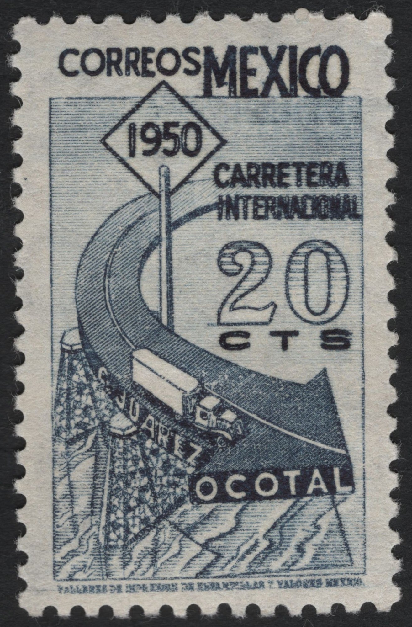 SCG8225 - Mexico 1950 “Carretera Internacional” Stamp (20 Centavos)