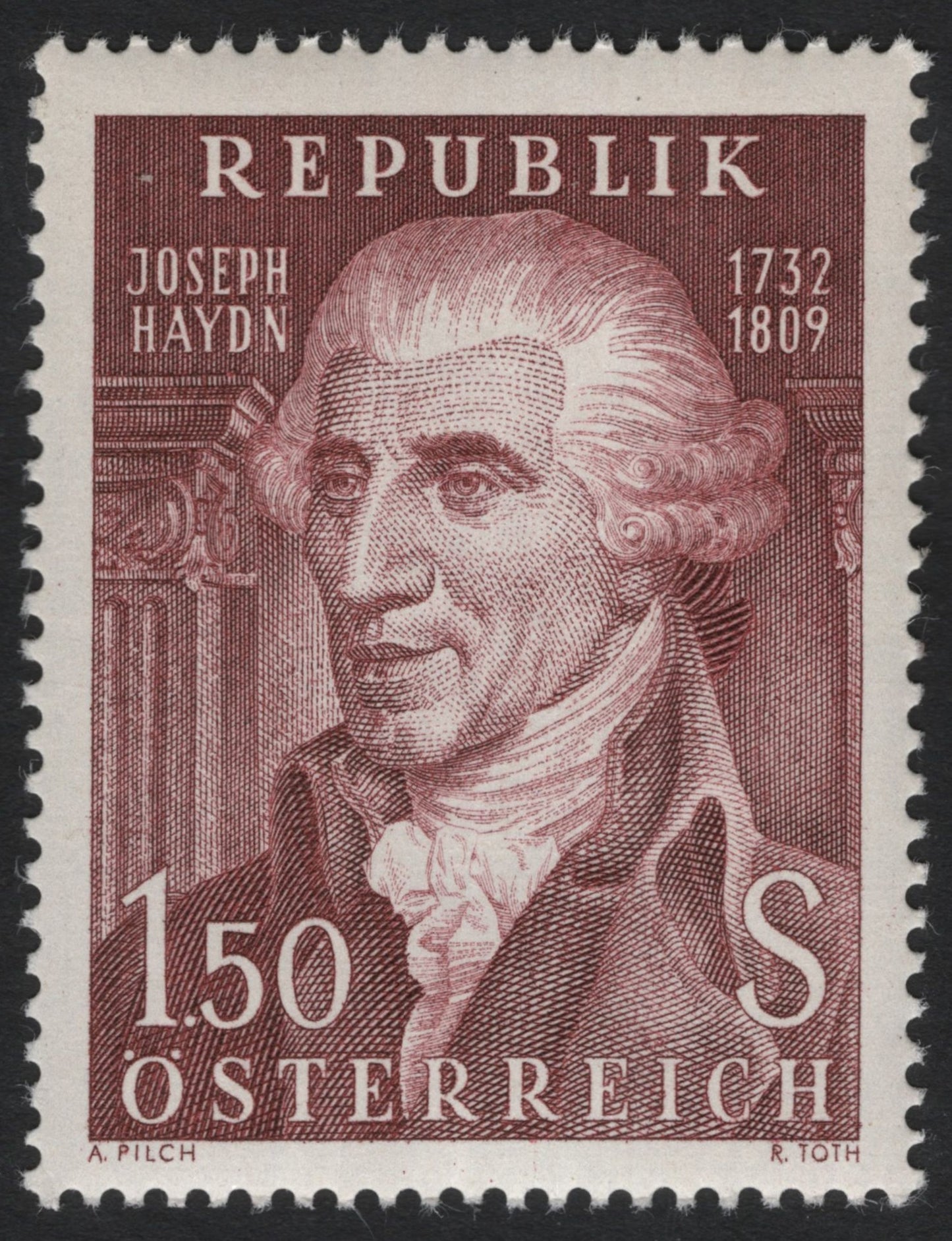 SCG6717 - Austria 1959 – Joseph Haydn Bicentennial Stamp (1.50 Schilling)