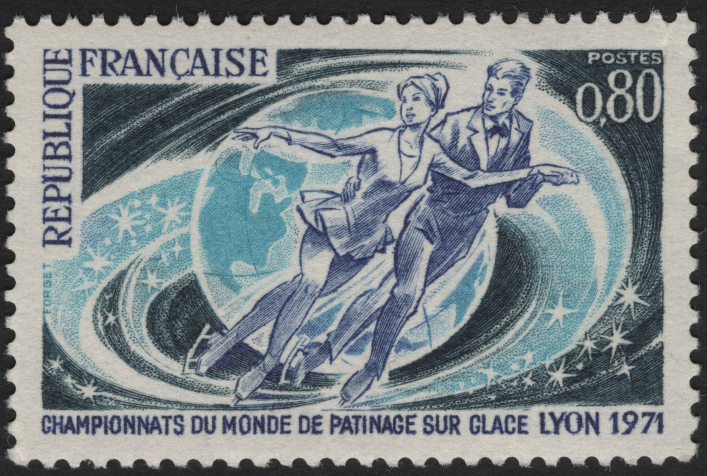 SCG8805 - France 1971 – World Figure Skating Championships, Lyon (0.80F)
