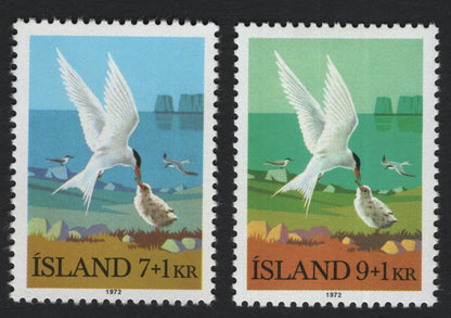 SCG7379 -  Iceland 1972 – Arctic Tern and Chick (7 + 1 Kr & 9 + 1 Kr)