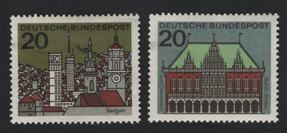 SCG7385 - 🇩🇪 Germany – 20 Pf “German Architecture Series” (Stuttgart & Bremen)