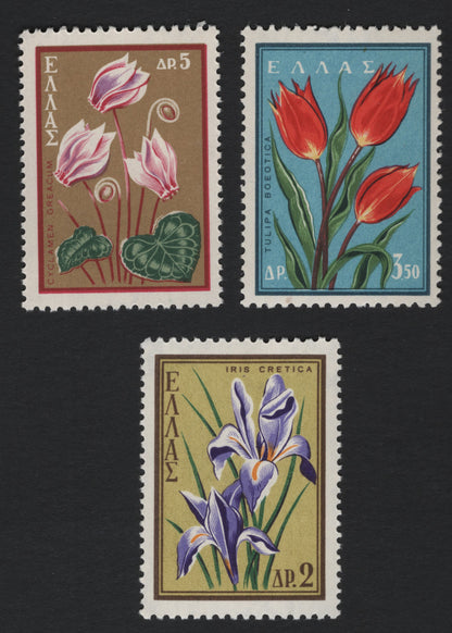 SCG8320 - Greece 1961 Native Flowers Definitives – Cyclamen, Tulip & Iris