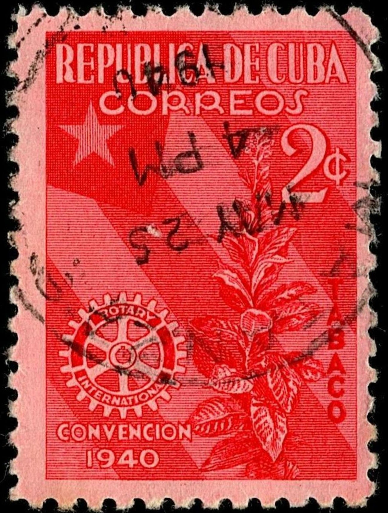 SCG683 - 1940 Cuba Rotary Convention Tobacco Stamp Used