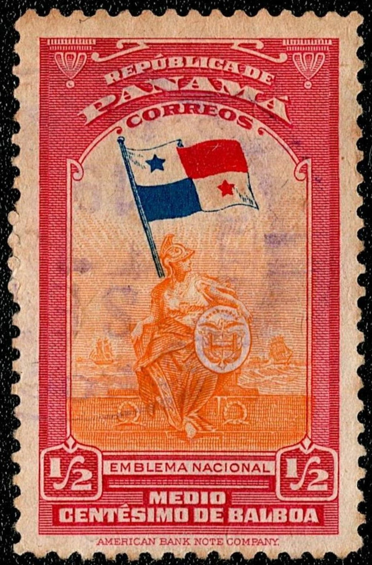 SCG698 - Panama ½ Centesimo National Emblem Stamp Used