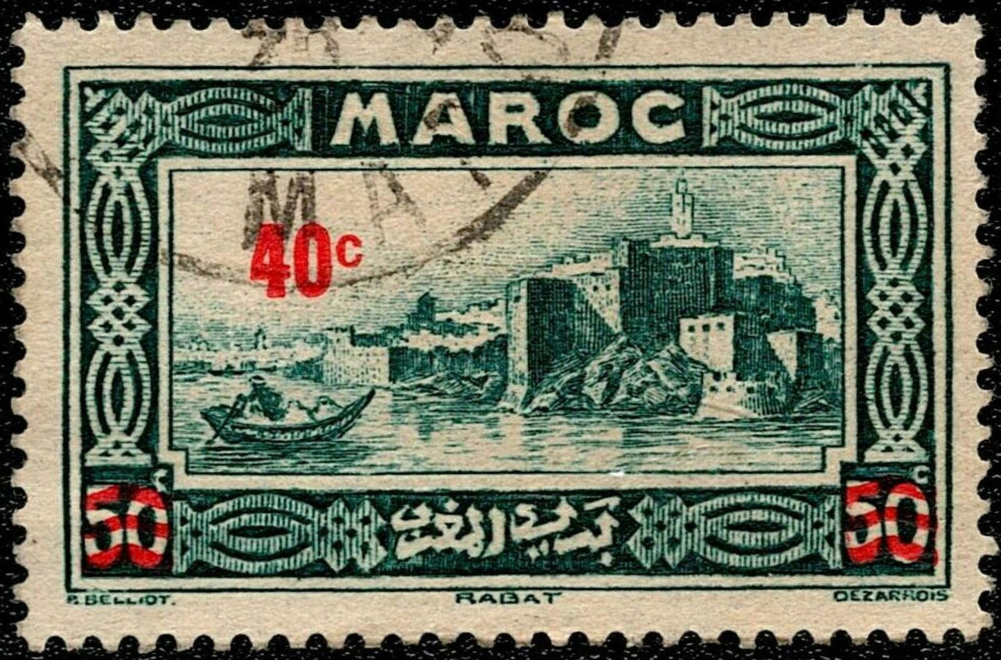 SCG688 - Rabat City Morocco 40c Overprint Stamp (Used)