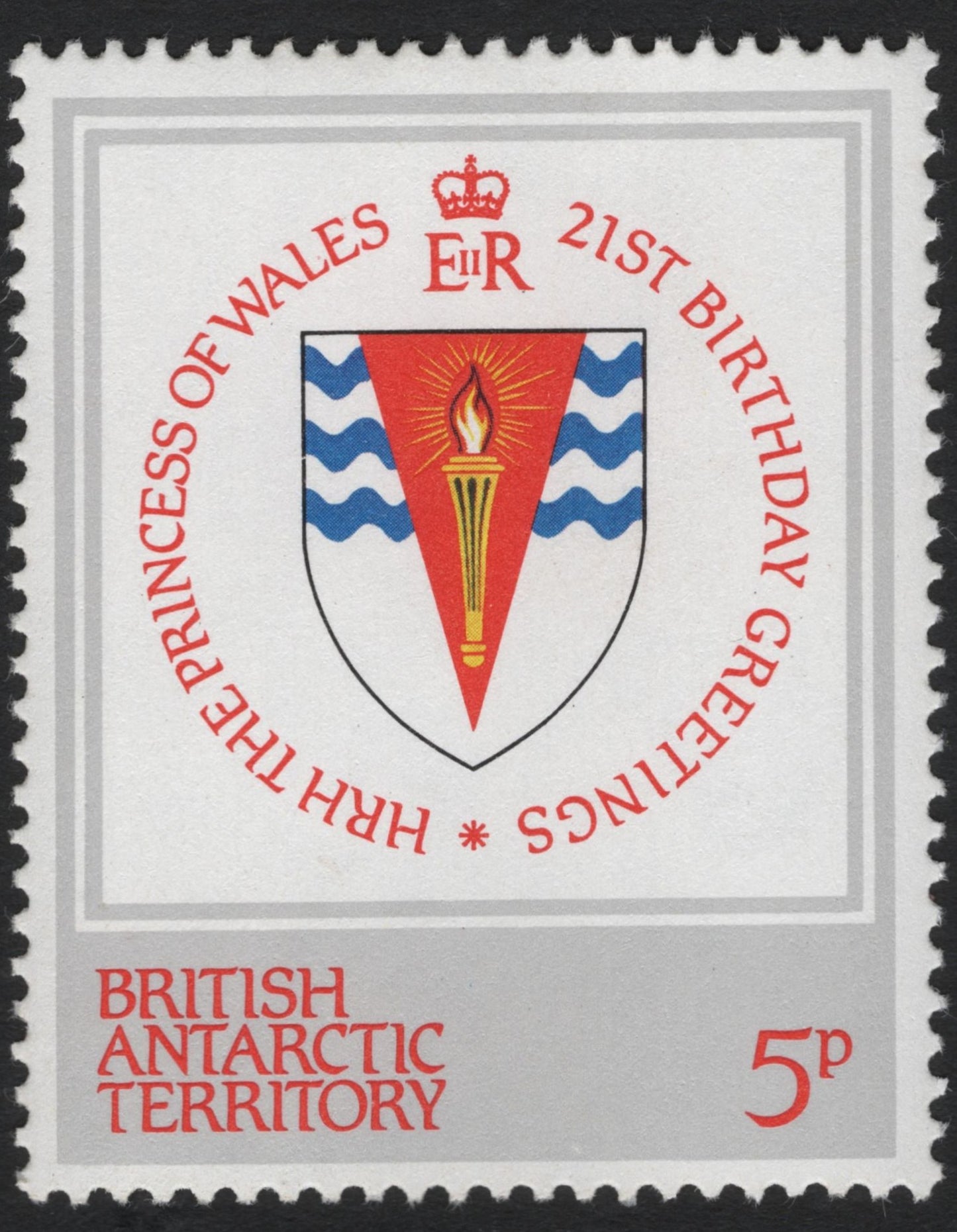 SCG6556 - British Antarctic Territory – 1982 5p HRH The Princess of Wales 21st Birthday