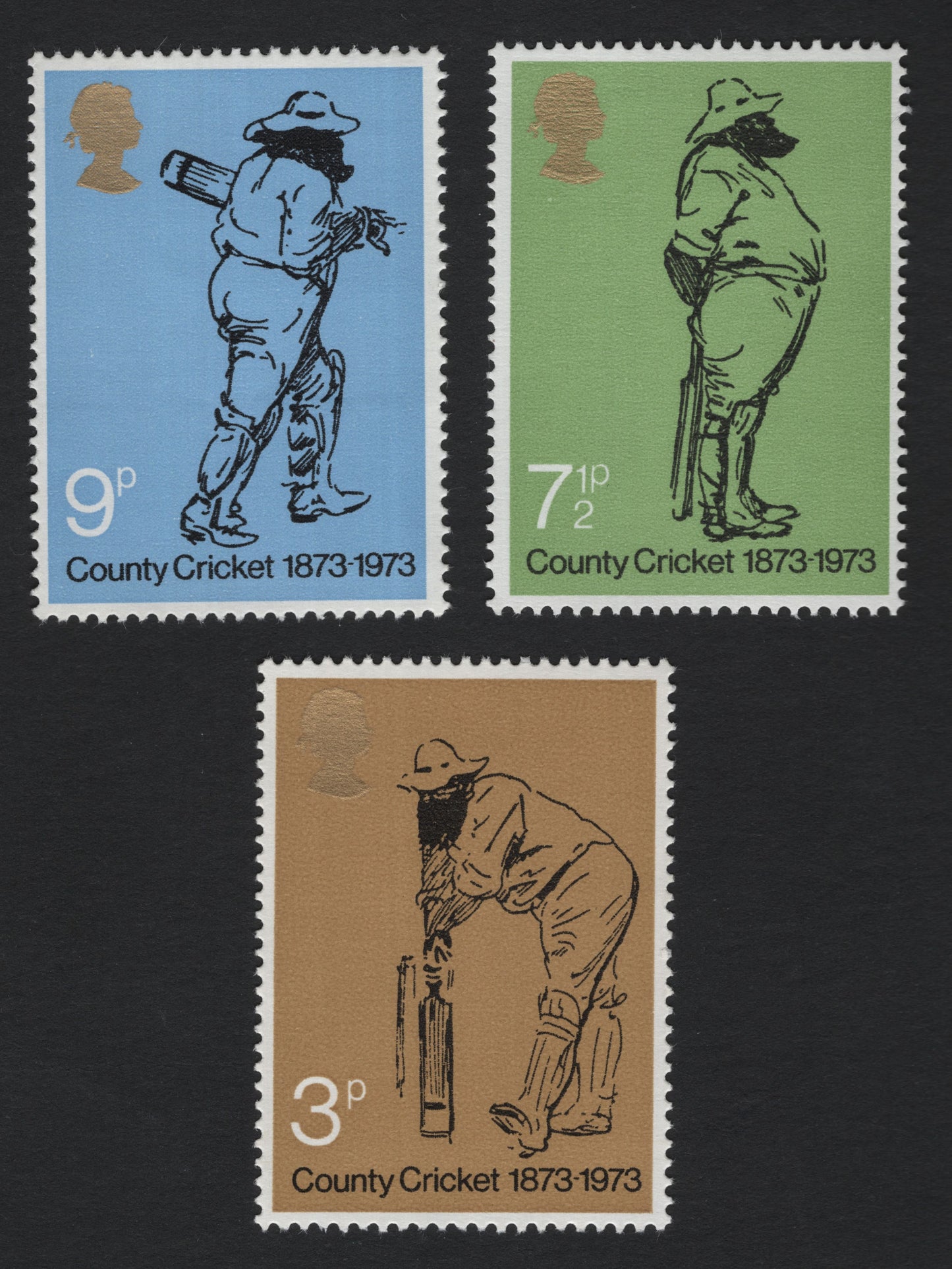SCG7280 - Great Britain 1973 “County Cricket Centenary” Stamp Set