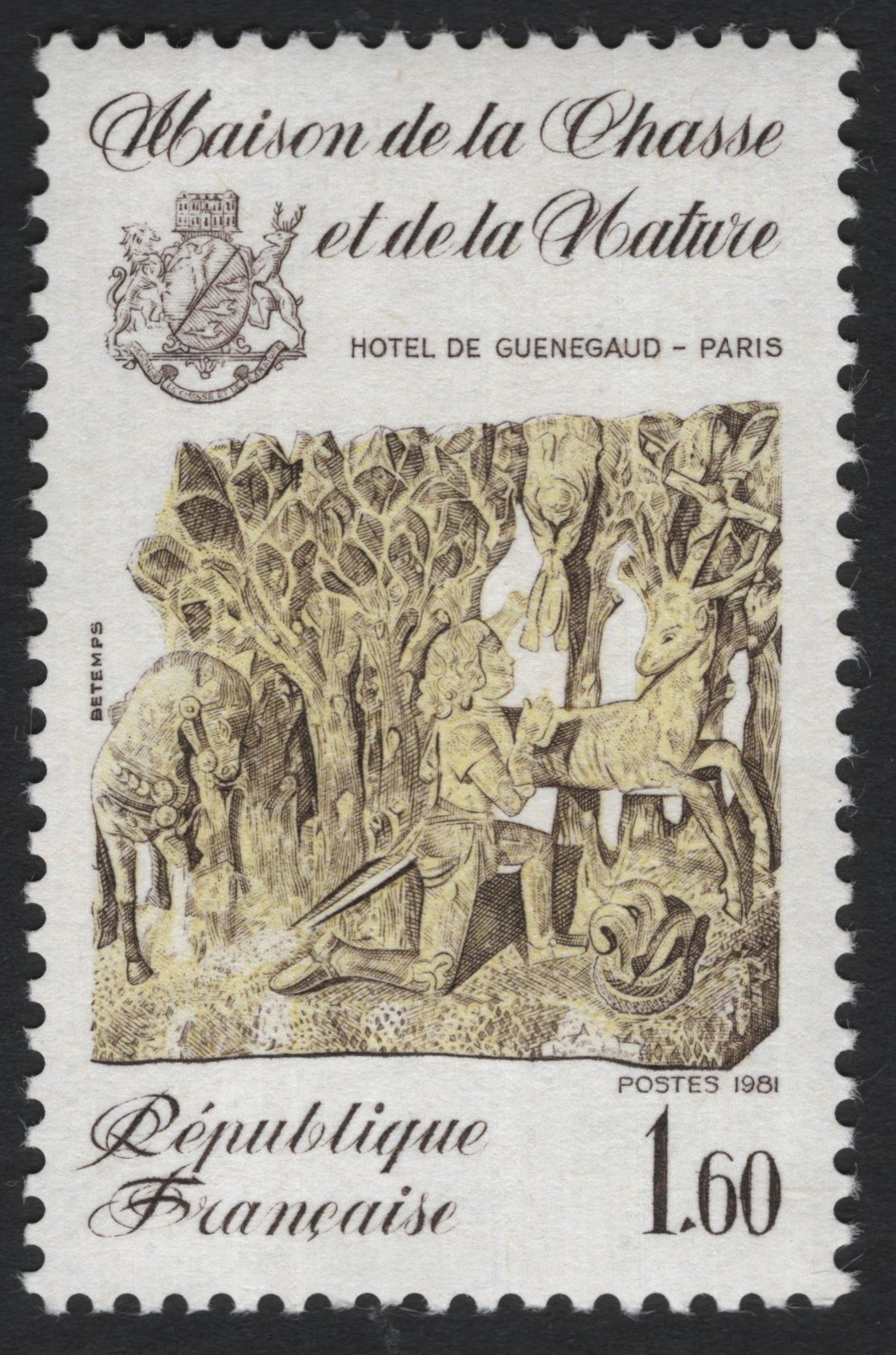 SCG10123 - 🇫🇷 France 1981 – “Maison de la Chasse et de la Nature, Paris” – 1.60F Commemorative
