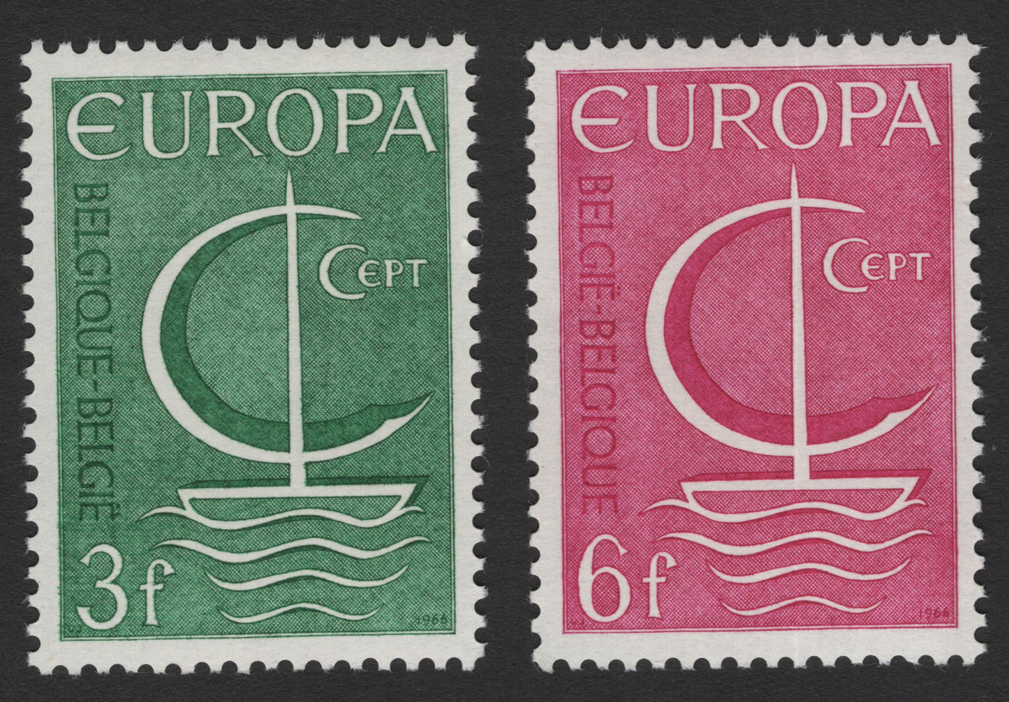 SCG11785 - Belgium 1966 Europa CEPT Symbol Issue (3f & 6f)