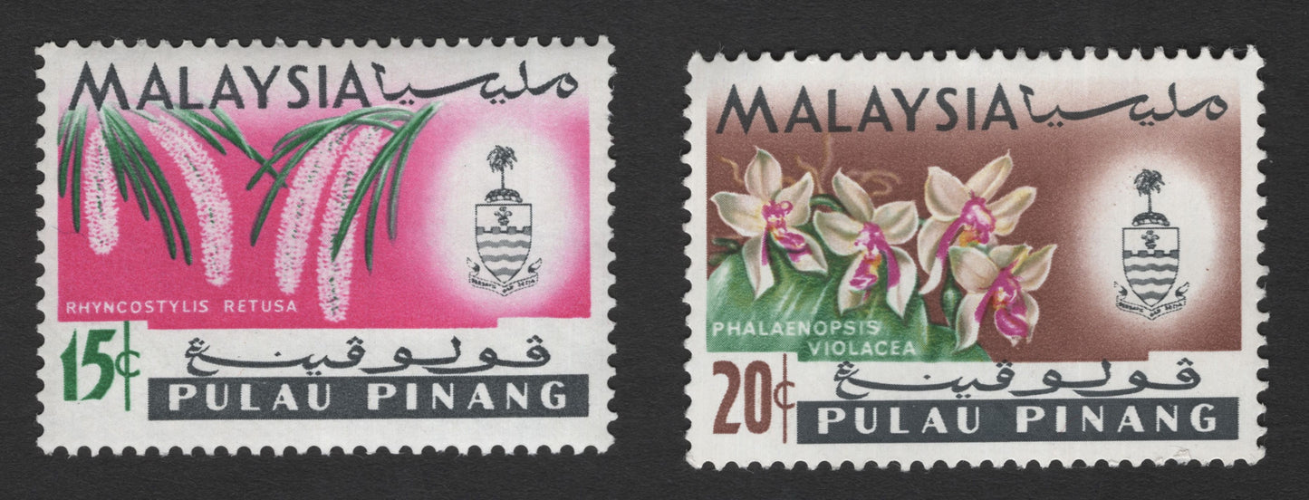 SCG11786 - Malaysia (Pulau Pinang) Orchid Definitive Pair – Rhynchostylis retusa & Phalaenopsis violacea