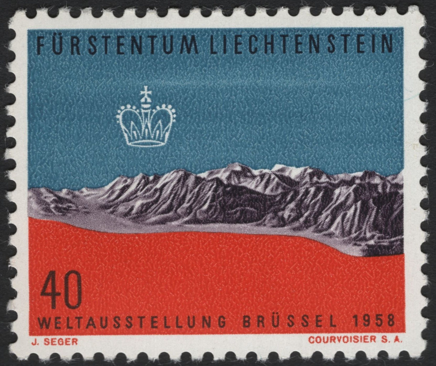 SCG6562 - Liechtenstein 1958 Brussels World Exhibition – Alpine Panorama