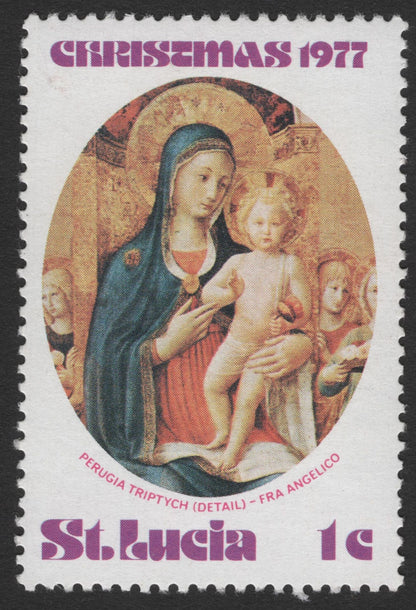 SCG11787 - St. Lucia 1977 Christmas – Renaissance Nativity Art Stamp Pair