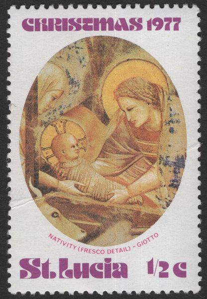SCG11787 - St. Lucia 1977 Christmas – Renaissance Nativity Art Stamp Pair