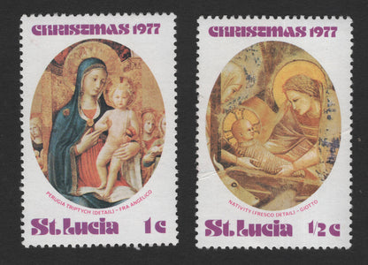 SCG11787 - St. Lucia 1977 Christmas – Renaissance Nativity Art Stamp Pair