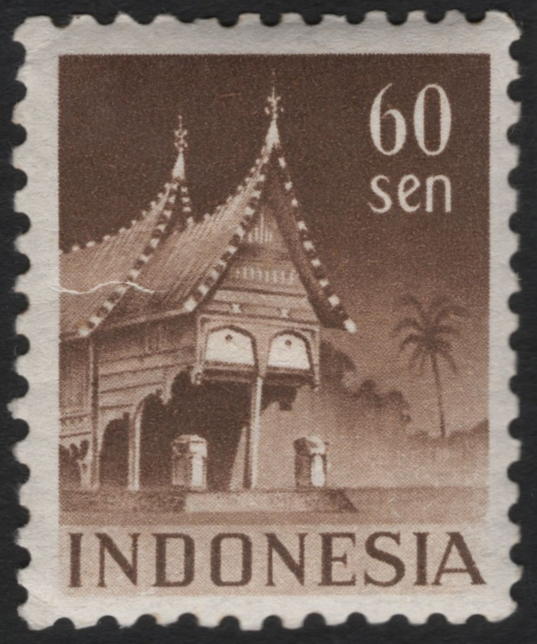 SCG9597 - Indonesia – 60 Sen Traditional Minangkabau House (c.1950s)