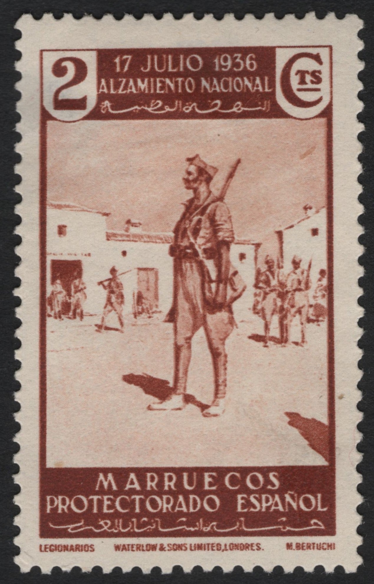 SCG10111 - Spanish Protectorate in Morocco – 1936 “Alzamiento Nacional” 2 Centimos Legionnaires Issue