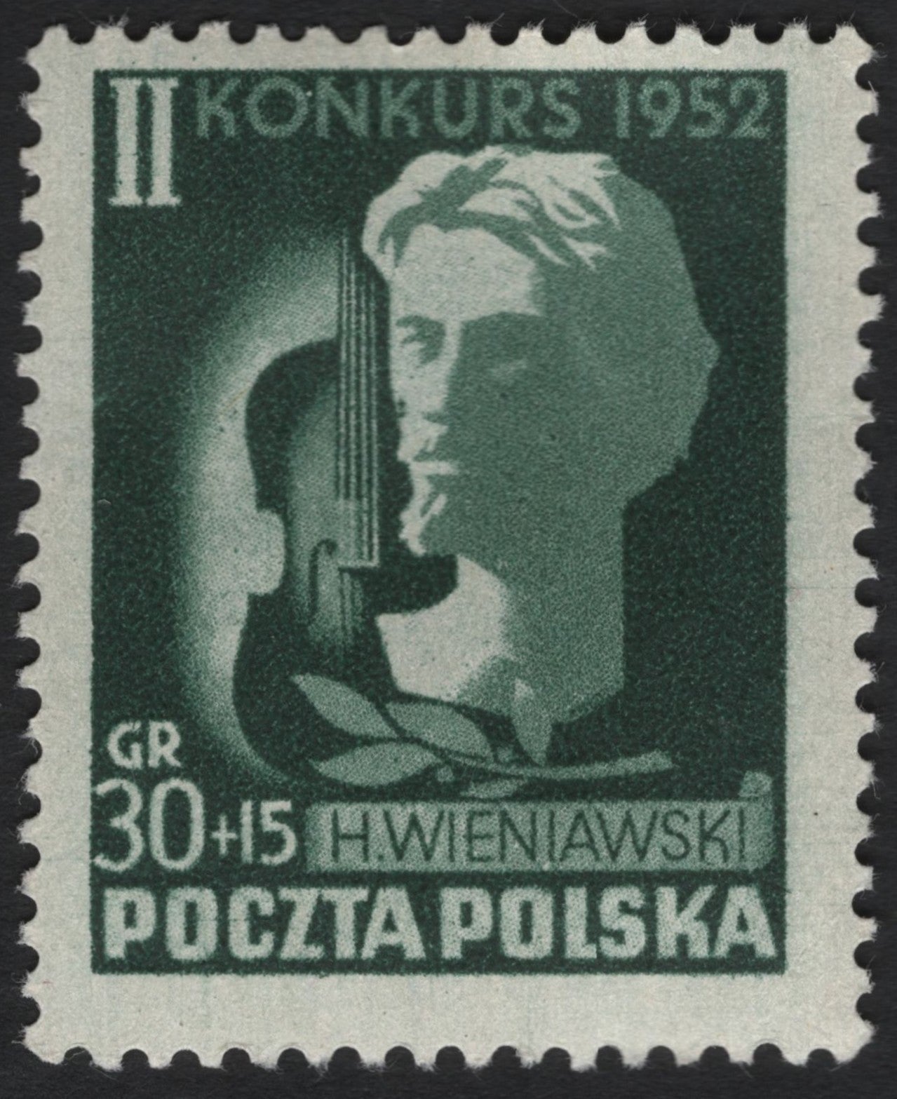 SCG6566 - Poland 1952 – Henryk Wieniawski Violin Competition Semi-Postal
