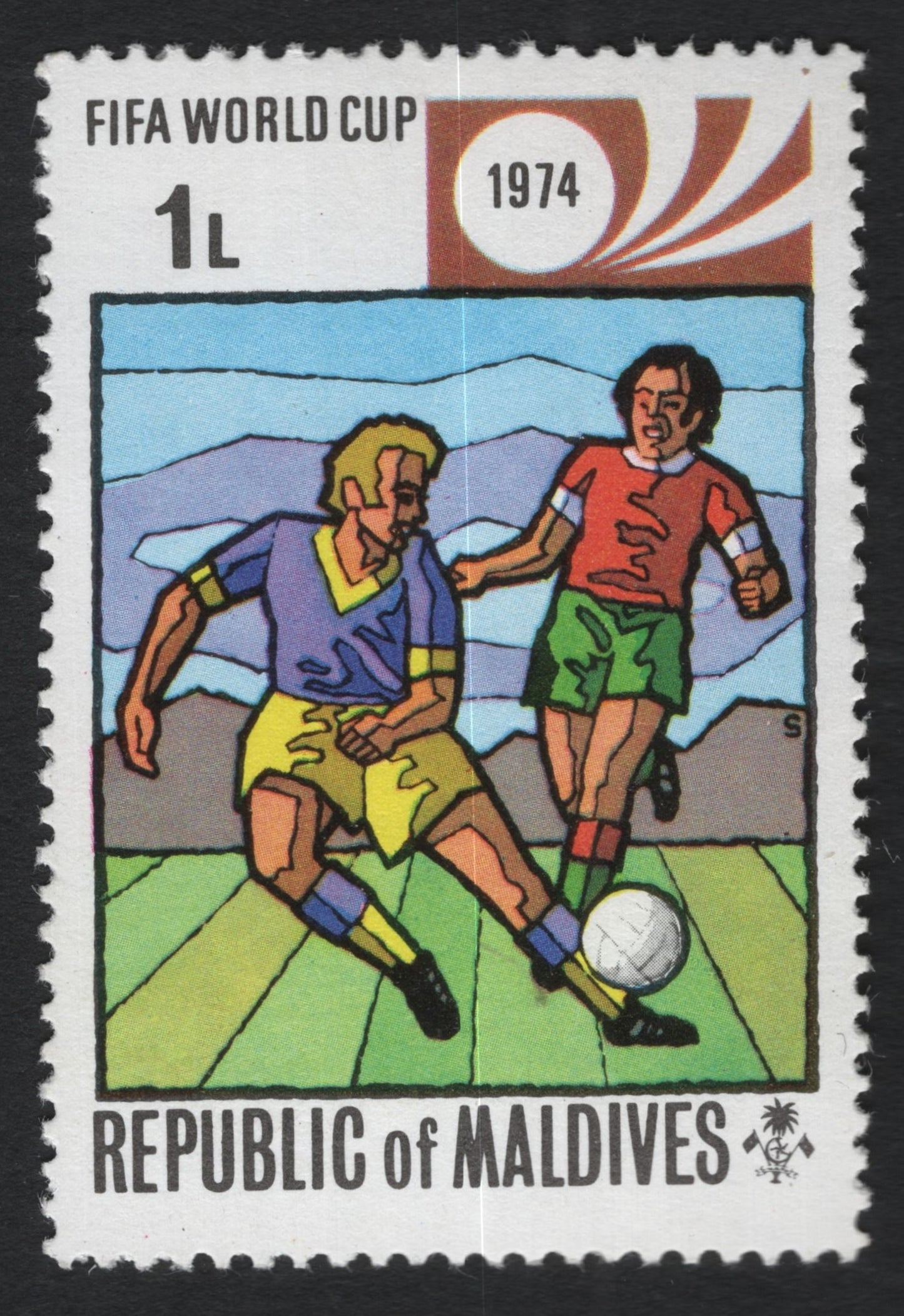 SCG10292 - Maldives – 1L “FIFA World Cup 1974 – Footballers in Action”