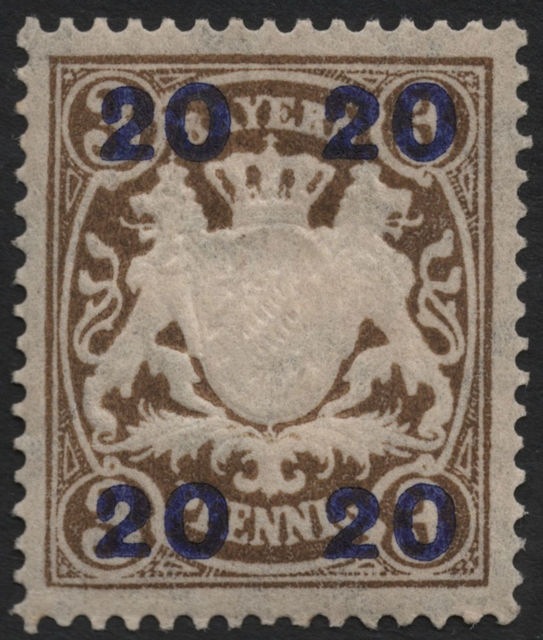 SCG9606 - Finland – Coat of Arms Definitive with Blue “20” Surcharge (c.1919–1921)