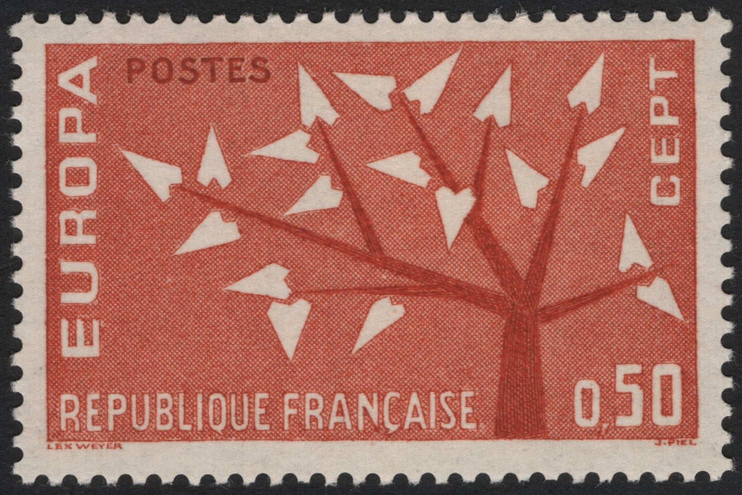 SCG8249 - France 1960 “Europa Tree” Stamp – Symbol of European Unity