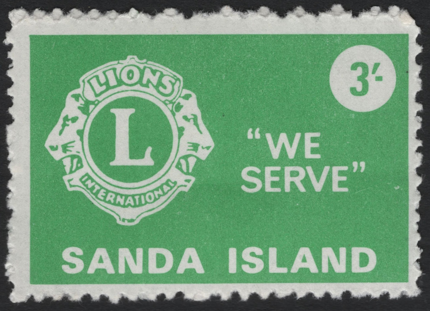 SCG9299 - Sanda Island Local Post – Lions International “We Serve” (3/- Green)