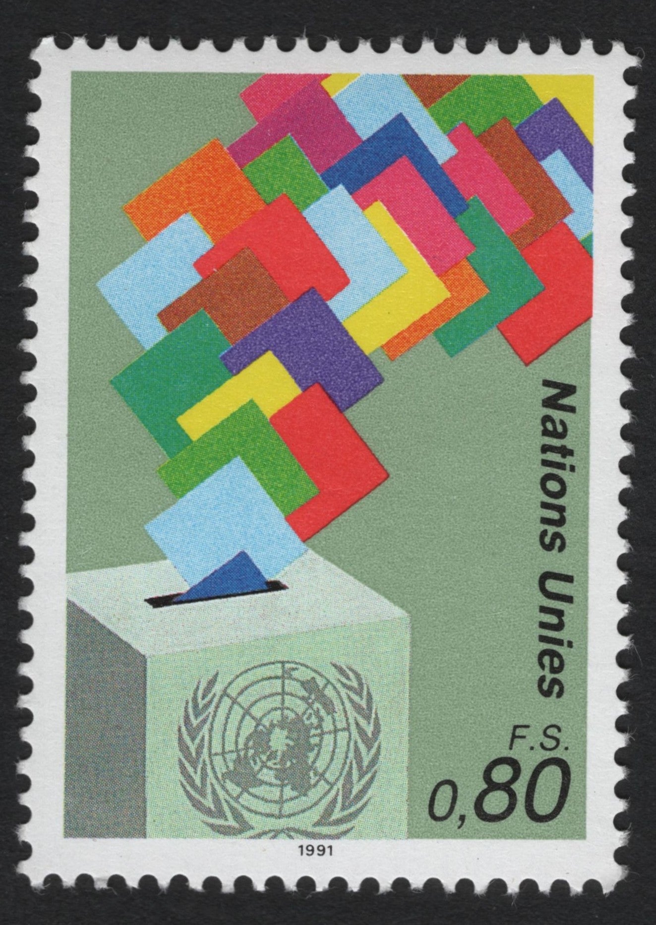 SCG9195 - United Nations 1991 – “Democratic Participation” 0.80 F.S.