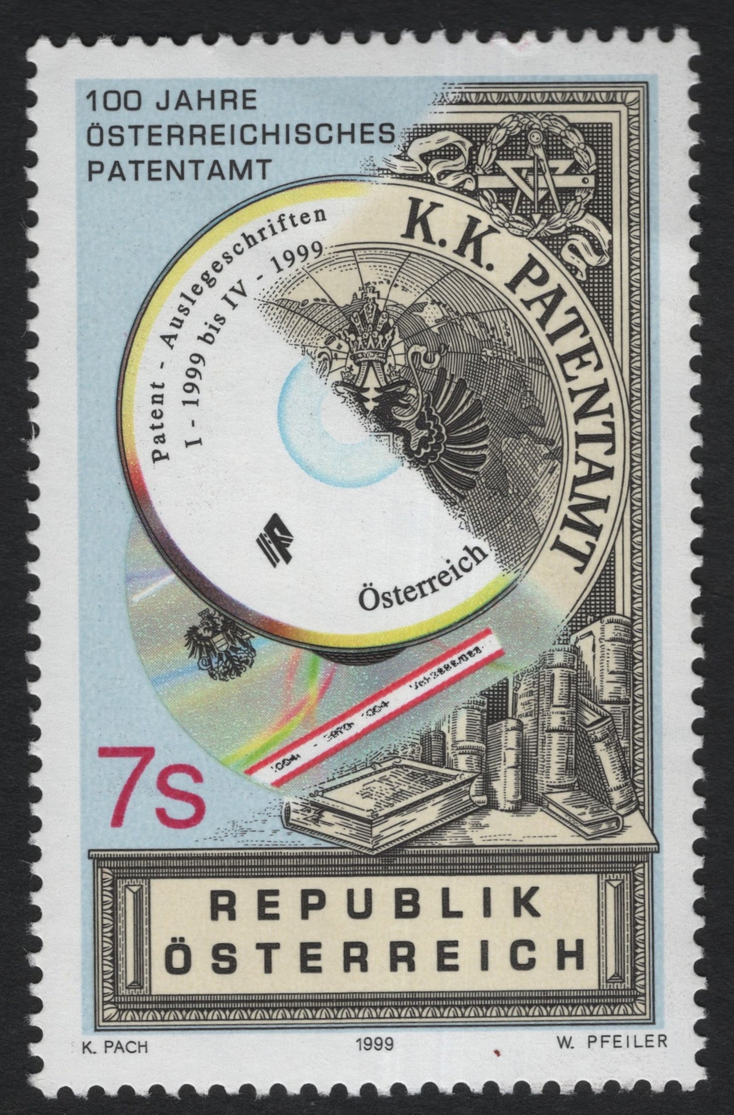 SCG9206 - Austria 1999 – 100 Years of the Austrian Patent Office (7 Schilling)