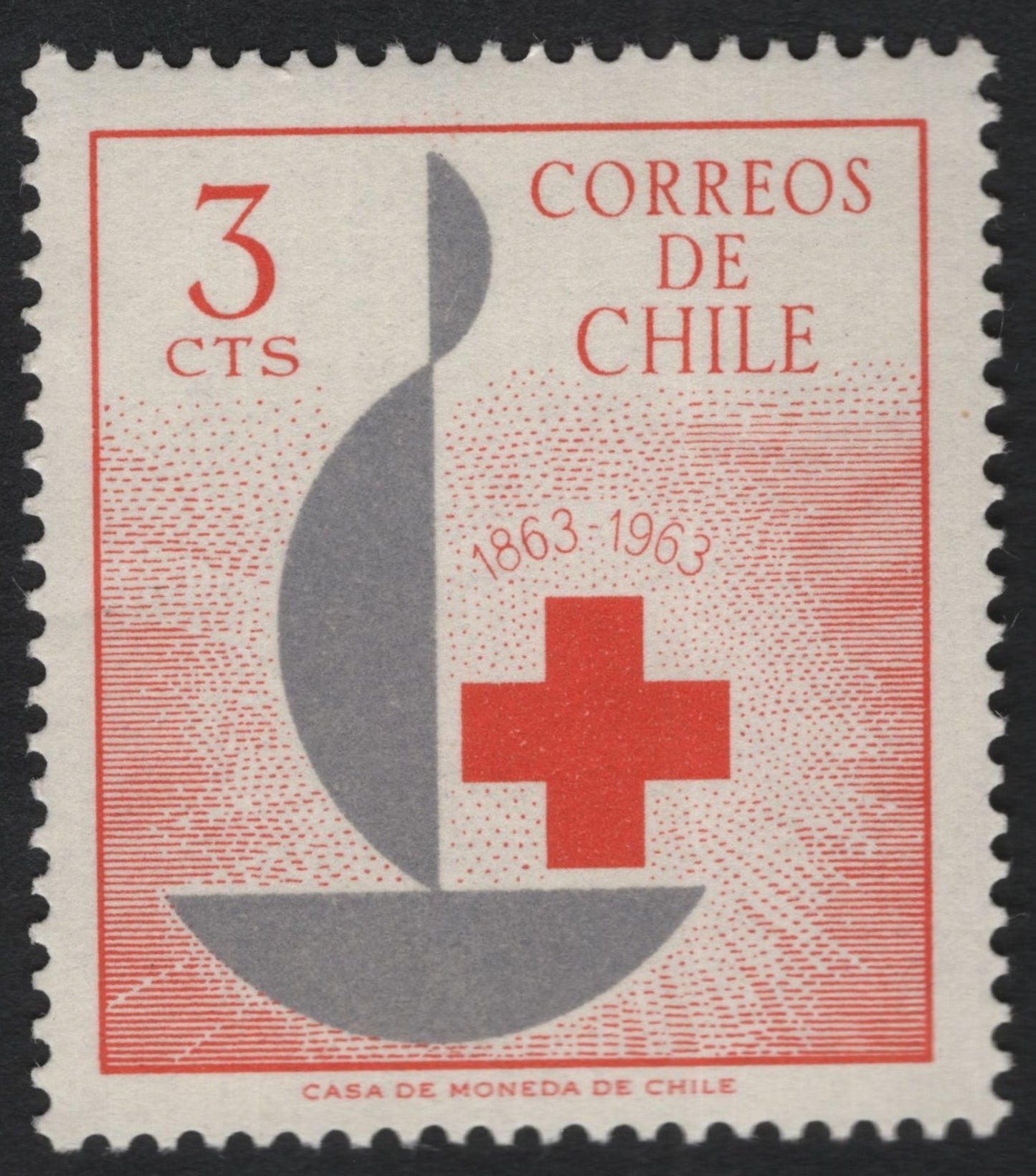 SCG9189 - Chile 1963 – Red Cross Centenary (3 Centésimos)