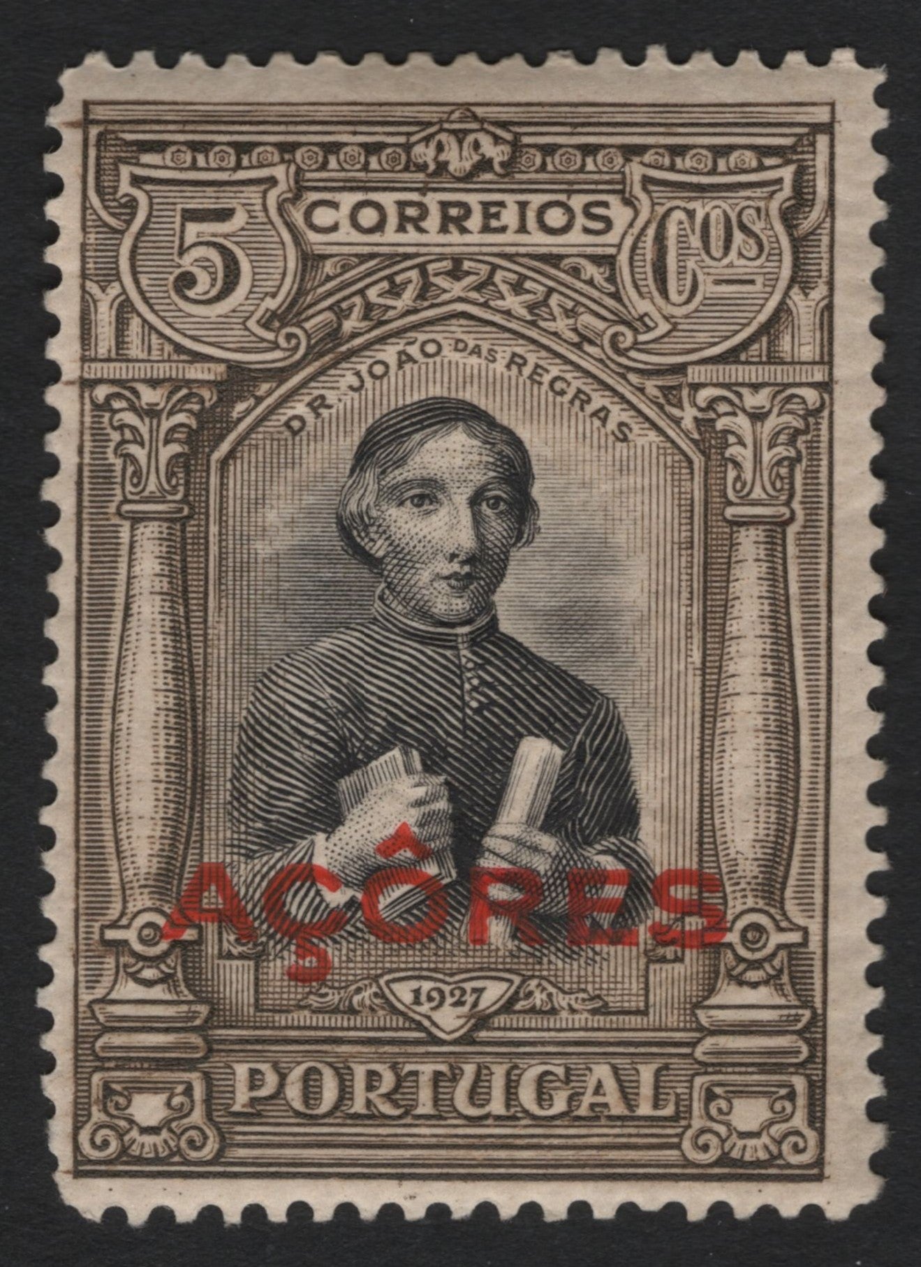 SCG9191 - Azores (Portugal) 1927 – Dr. João das Regras Overprint (5c)