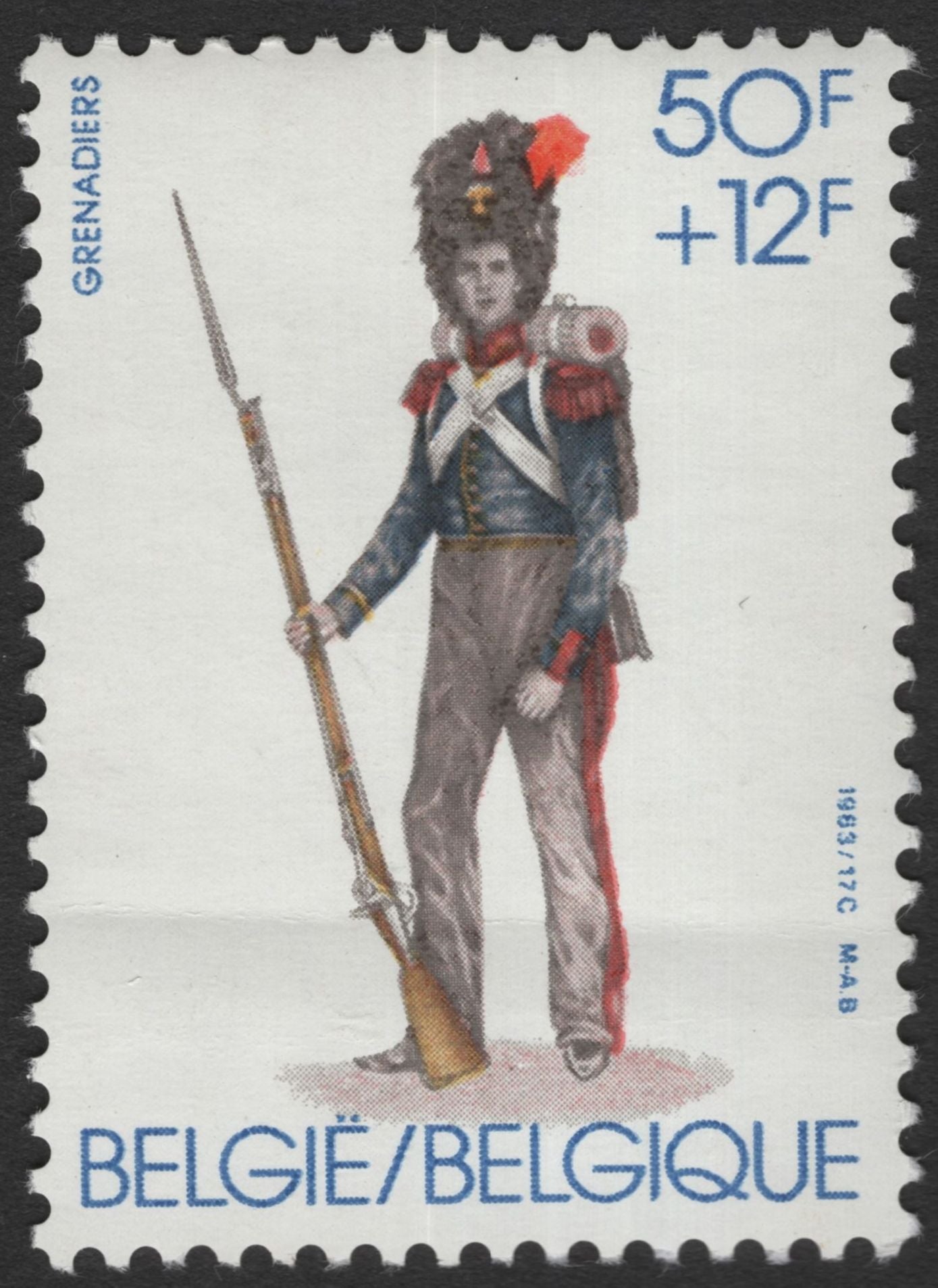 SCG11805 - Belgium 1983 Historical Military Uniforms Charity Set