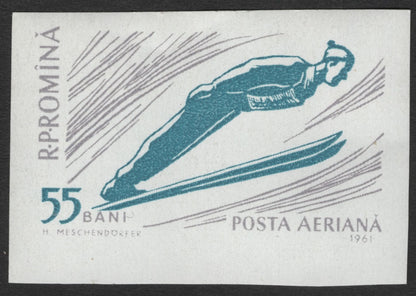 SCG11803 - Romania 1961 Winter Ski Sports Airmail Imperforate Set (3 Stamps)