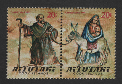 SCG11811 - Aitutaki 1977 Christmas – Holy Family Journey (Se-tenant Pair)