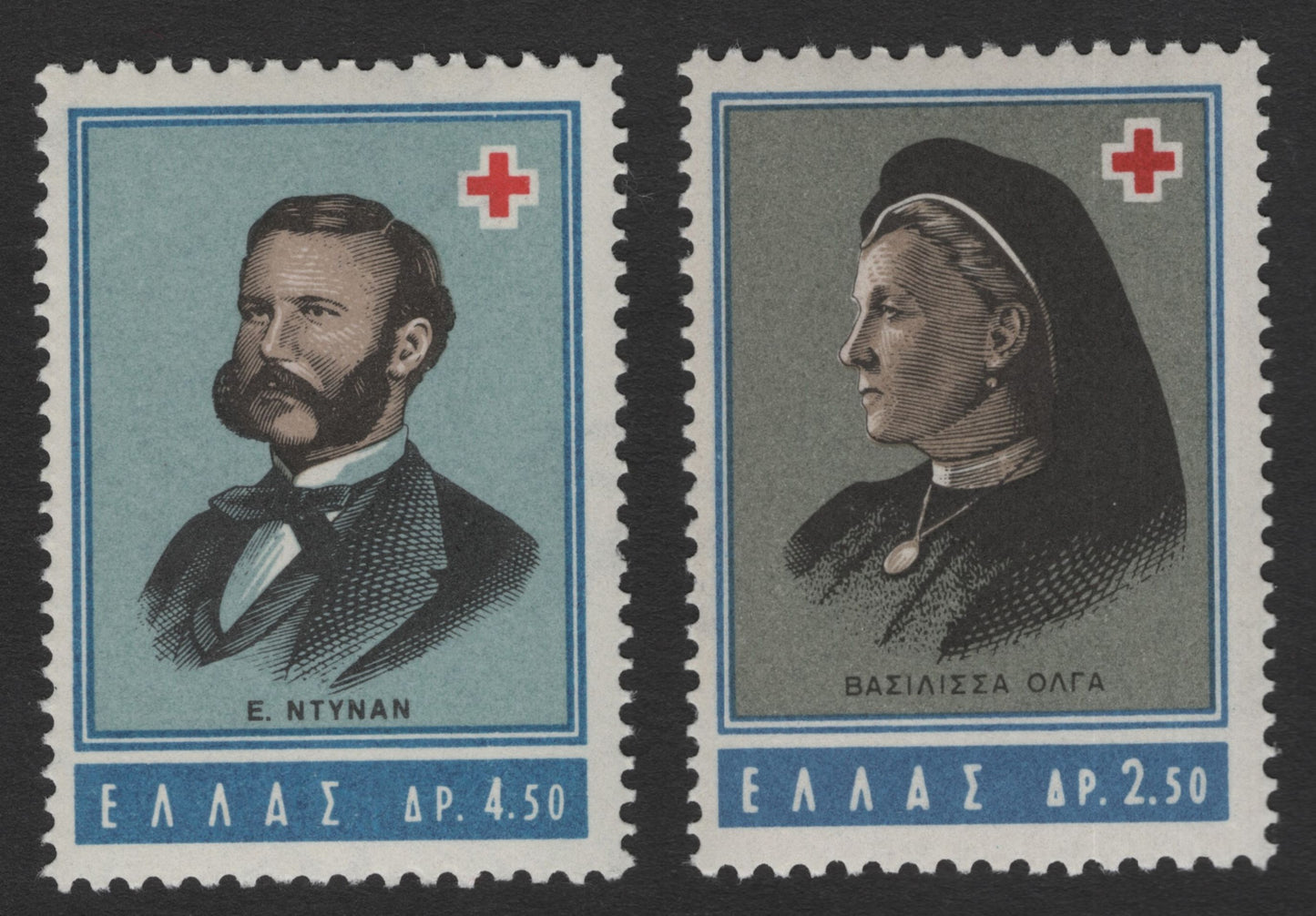 SCG11801 - Greece Red Cross Personalities – Henry Dunant & Queen Olga Set
