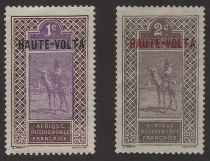 SCG255 French West Africa Camel Rider Stamps – Overprinted "HAUTE-VOLTA" (1c & 2c)
