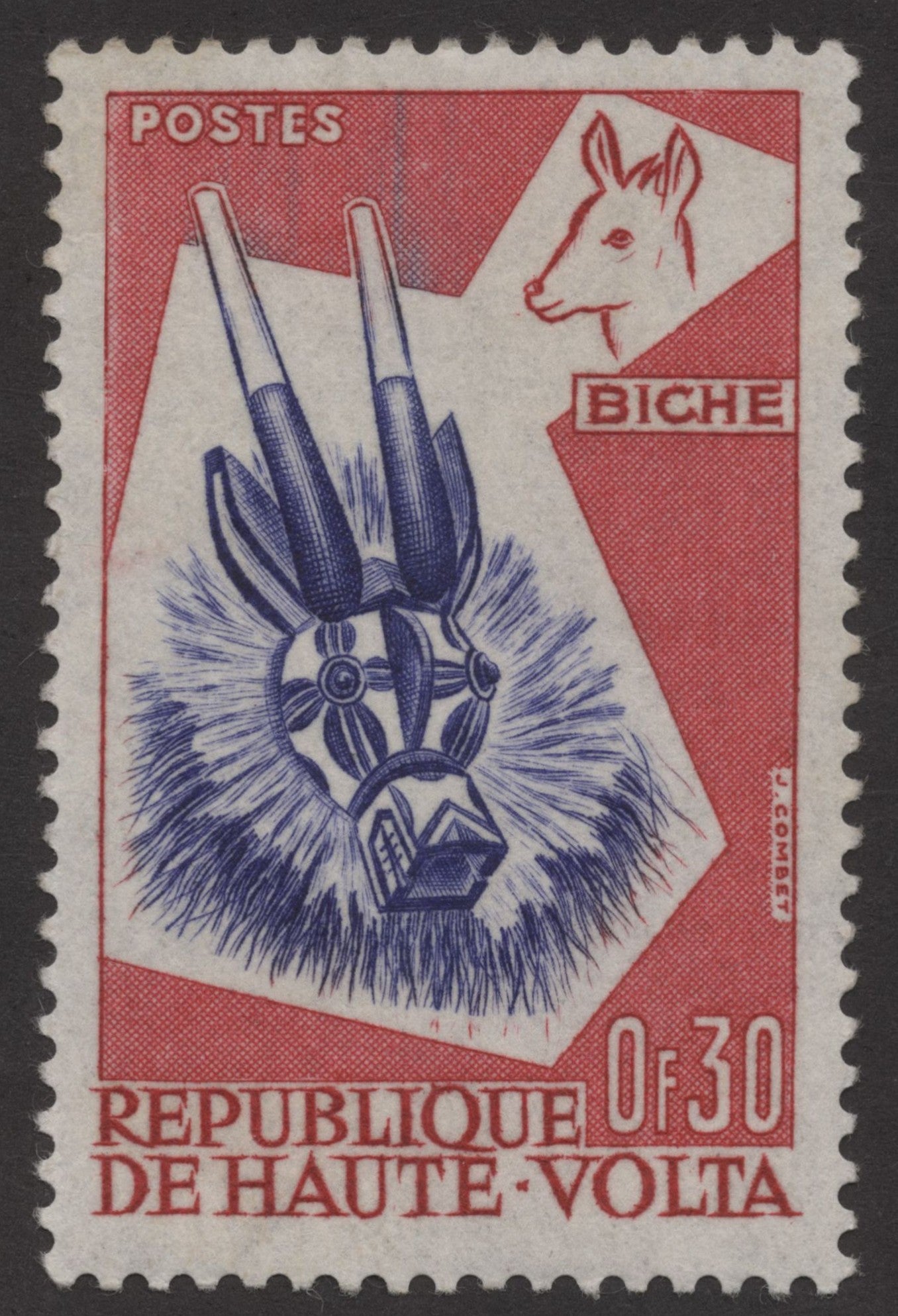 SCG259 Burkina Faso (Haute-Volta) Mask Heritage – 3-Stamp Set