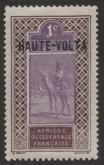 SCG255 French West Africa Camel Rider Stamps – Overprinted "HAUTE-VOLTA" (1c & 2c)