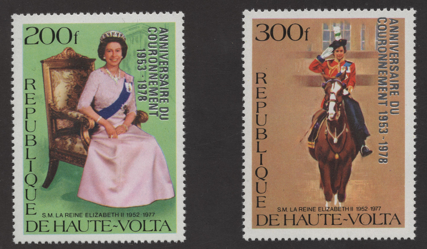 SCG272 - 1978 Haute-Volta Stamp Set – 25th Anniversary of Queen Elizabeth II’s Coronation