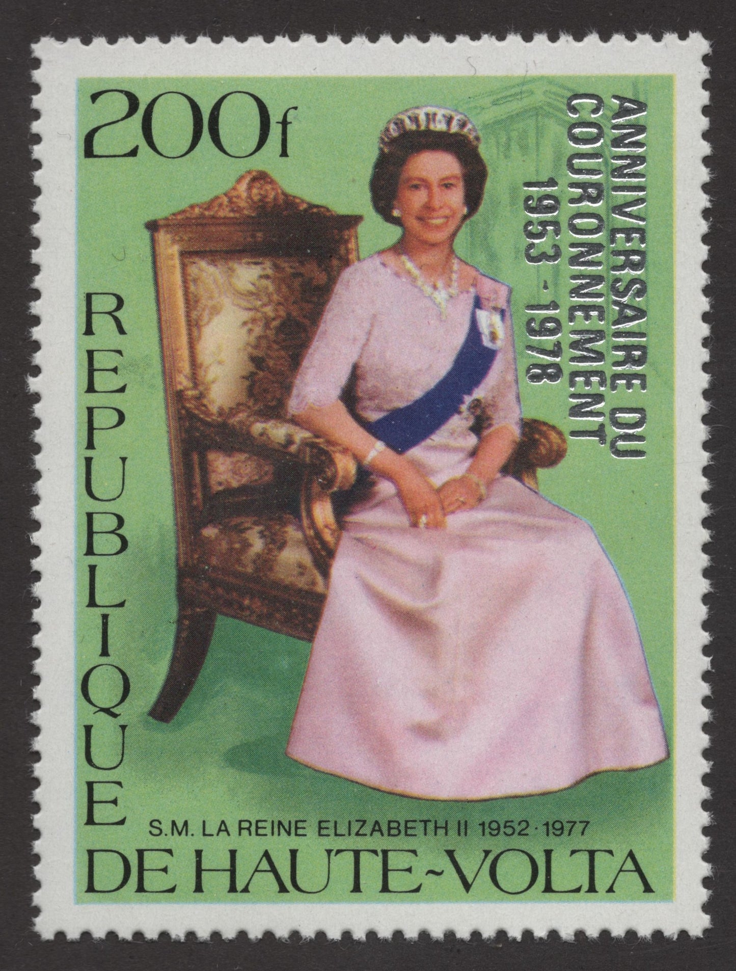 SCG272 - 1978 Haute-Volta Stamp Set – 25th Anniversary of Queen Elizabeth II’s Coronation