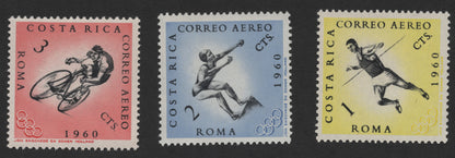 SCG261 - 1960 Costa Rica Airmail Olympic Games Stamp Set – Rome Summer Olympics