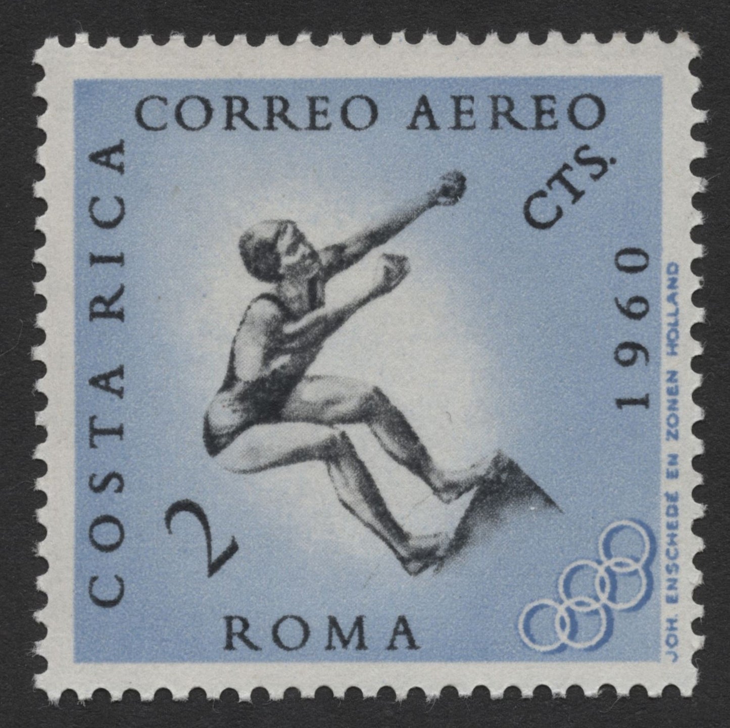 SCG261 - 1960 Costa Rica Airmail Olympic Games Stamp Set – Rome Summer Olympics