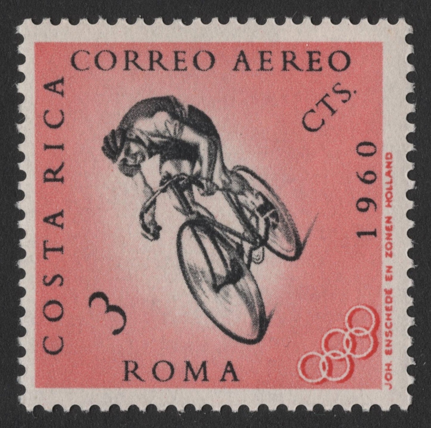 SCG261 - 1960 Costa Rica Airmail Olympic Games Stamp Set – Rome Summer Olympics